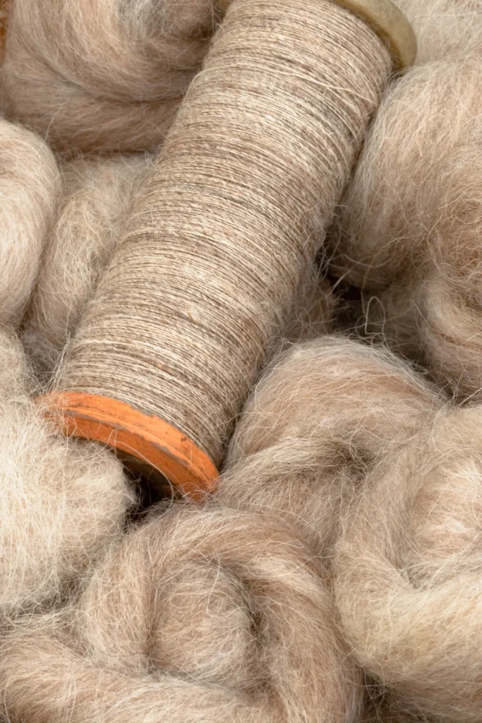 wool yarn and fiber roving