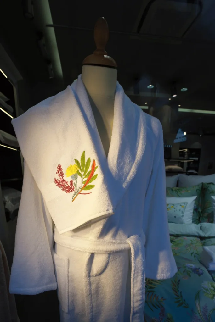 embroidered white robe
