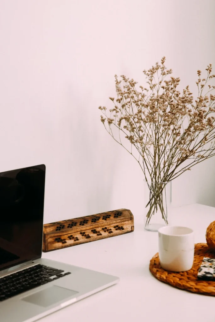 how to start a mug printing business from home image of a white mug on a feminine desk