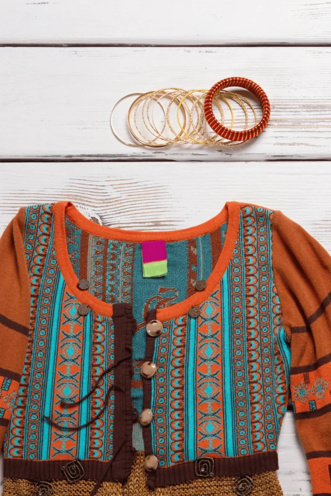 image of colorful embroidered sweater